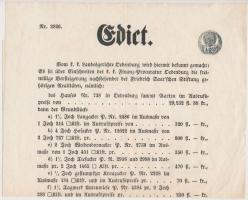 1860 Sopron, német nyelvű bírósági határozat, szignettával