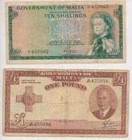 Málta 1951. (1949) 1Ł + 1963. (1949) 10Sh T:III-,IIII Malta 1951. (1949) 1 Pound + 1963. (1949) 10 Shillings C:VG,F Krause 21, 25.
