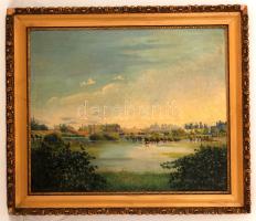 Spányi jelzéssel: Ártér. Olaj, vászon, keretben, 50×60 cm