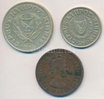 Ciprus / Brit gyarmat 1955. 5m Br + 1989. 20c Br + 1992. 5c Ni-Br T:2,2-
Cyprus / British Colony 19...