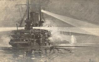 Projektorenübung / Austro-Hungarian battle ship s: Ramberg