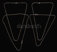 Ezüst(Ag) nyakláncok, 4 db, jelzettek, h: 41 cm, nettó: 14,6 g