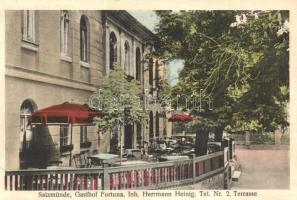 Salzmünde, Gasthof Fortuna, Terasse / restaurant