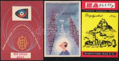 31 db MODERN QSL, azaz rádióamatőr összeköttetést igazoló képeslap, 1 db régi lappal, vegyes minőség / 31 modern QSL, i.e. confirmation cards of a two-way communication between two amateur radio stations with 1 old card, mixed quality