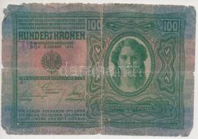 1912. 100K + 1913. 20K + 1915. 10K piros "Magyarország" felülbélyegzéssel + 1917. 2K, mind...