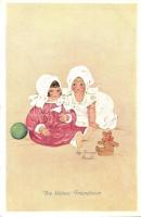 Die kleinen Freundinnen / Child, Vierfarbendruck-Künstlerkarte 145/1376. s: Tilly Baumgarten