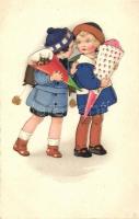 Children, Meissner & Buch Künstler-Postkarten Serie 2609. litho