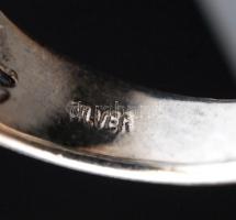 Női ezüst(Ag) gyűrű, jelzett, méret: 55,  nettó: 5,7 g