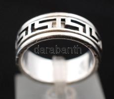 Ezüst(Ag) férfi gyűrű, jelzett, méret: 65, nettó: 8 g