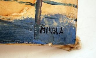 Mikola jelzéssel: Téli falu. Olaj, vászon, 29×36 cm