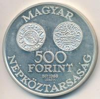 1988. 500Ft Ag "Szent István" T:2 (PP)