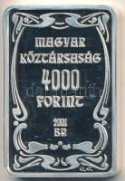 2001. 4000Ft Ag "100 éves a gödöllői művésztelep" T:PP ujjlenyomat, felületi karc