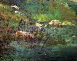 Háry jelzéssel: Templom a tónál. Olaj, vászon, 32×42 cm