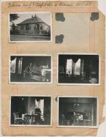 1935 Debrecen, Egy családi házat és belső tereit, egy baráti társaságot bemutató fotók, 10 db, kartonra ragasztva, 6x9 cm