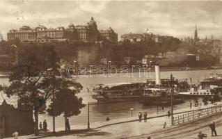 Budapest, Dunai részlet, Királyi vár, gőzhajók