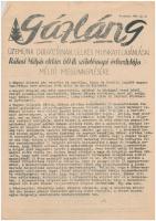 1952 Gázláng, Üzemünk dolgozóinak lelkes munkafelajánlásai Rákosi Mátyás elvtárs 60-ik születésnapi évfordulója méltó megünneplésére