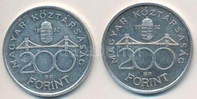 1992. 200Ft Ag "MNB" (2x) T:2