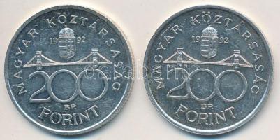 1992. 200Ft Ag "MNB" (2x) T:2