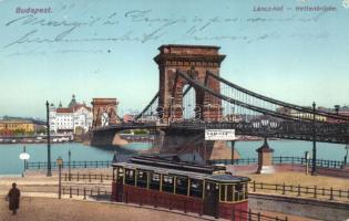 Budapest, Lánchíd, villamos