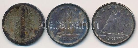 Vegyes: Amerikai Egyesült Államok 1923S 1d Ag "Mercury" + Kanada 1942-1962. 10c Ag (2x) &q...