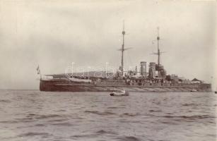 1913 Az SMS Viribus Unitis dreadnought Abbazianál / Hungarian naval dreadnought, original photo (slant sides)