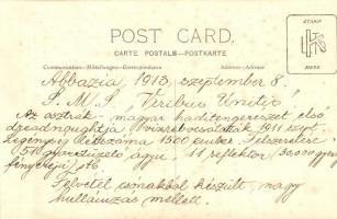 1913 Az SMS Viribus Unitis dreadnought Abbazianál / Hungarian naval dreadnought, original photo (sla...