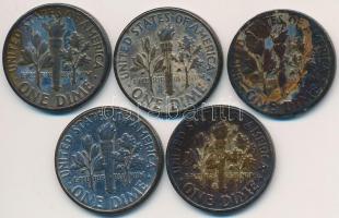 Amerikai Egyesült Államok 1952-1958. 1d Ag "Roosevelt" (5x) T:2,2- patina
USA 1952-1958. ...