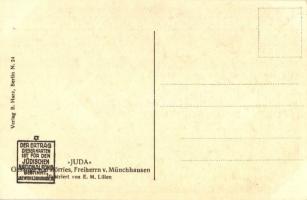 Samson. Serie Juda Gesänge von Börries, Freiherrn von Münchhausen. Verlag B. Harz / Jewish art postc...