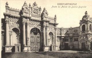 Constantinople, Istanbul; Poste du Palais de Dolma Bagtché / gate of Dolma Bagtché Palace, from postcard booklet