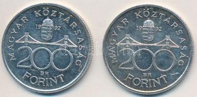 1992. 200Ft Ag "MNB" (2x) T:2