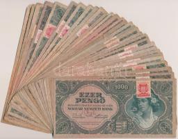 1945. 1000P (30x) mind piros "MNB" bélyeggel T:vegyes