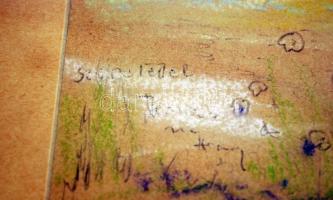 Olvashatatlan jelzéssel: Erdőrészlet. Vegyes technika, papír, üvegezett keretben, 26×31 cm