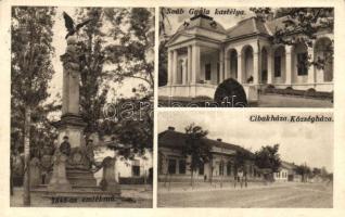 Cibakháza, 1848-as emlékmű, Sváb Gyula kastélya, Községháza