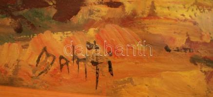 Bánfi jelzéssel: Duna parti sétálók, ősszel Olaj, karton, üvegezett keretben, 22×32 cm