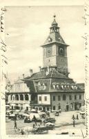 Brassó, Kronstadt, Brasov; Rathaus, Városháza. Kiadja H. Zeidner / town hall, market place, shops