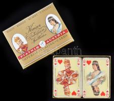 Ferenc Józsefet és Sisit ábrázoló Piatnik francia kártya eredeti dobozában
