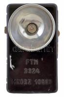 Régi fém elemlámpa, jelzett, 11x7x4 cm