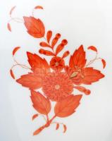 Herendi Apponyi mintás porcelán váza, kézzel festett, restaurált, jelzett, m: 25,5 cm