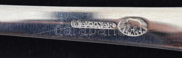 Alpakka tálaló készlet, jelzett (Wellner), jó állapotban, összesen: 4 db, h:19-33 cm