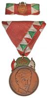 1948. "48-as Díszérem" zománcozott Br kitüntetés mellszalaggal, miniatűrrel és szalagsávval, eredeti tokban T:2,2- zománchiba, ph. Hungary 1948. "Medal of Honour '48" enamelled Br decoration on ribbon, with miniature and thin ribbon, in original case C:XF,VF enamel and edge error NMK 528.