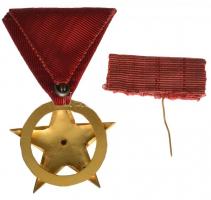 1957. "Vörös Csillag Érdemrend" korai változat, aranyozott, zománcozott bronz kitüntetés m...