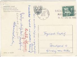 1960 Honthy Hanna aláírása képeslapon