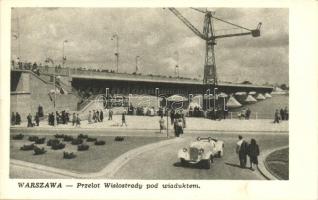 Warsaw, Warszawa; Przelot Wislostrady pod wiaduktem / bridge, automobile