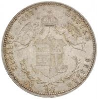 1869GYF 1Ft Ag "Ferenc József / Angyalos címer" Gyulafehérvár T:2
Hungary 1869GYF 1 Forin...