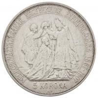 1907KB 5K Ag "Ferenc József koronázásának 40. évfordulója" (24.01g) T:2-,3 ph.
Hungary 19...