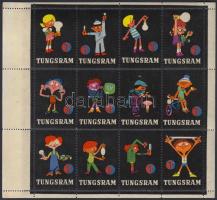 Tungsram levélzáró kisív, 12 bélyeggel