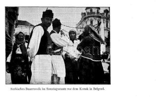 Belgrade, Serbisches Bauernvolk im Sonntagsstaate vor dem Konak / Serbian folklore; Art. Institut Orell Füssli