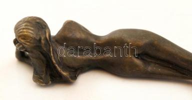 Szecessziós levélbontó, réz, jelzett (Duval), / Art nouveau bronze letter-opener 26 cm