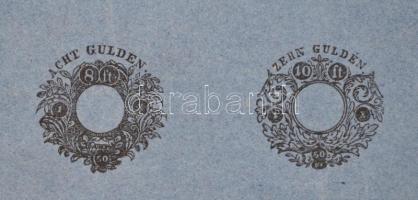 1850 Osztrák pénzügyigazgatás bélyegzett szignetta-lap 20 szignettával magyaroszági használatra UI (...