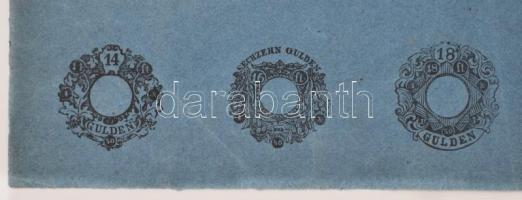 1850 Osztrák pénzügyigazgatás bélyegzett szignetta-lap 20 szignettával magyaroszági használatra UI (...